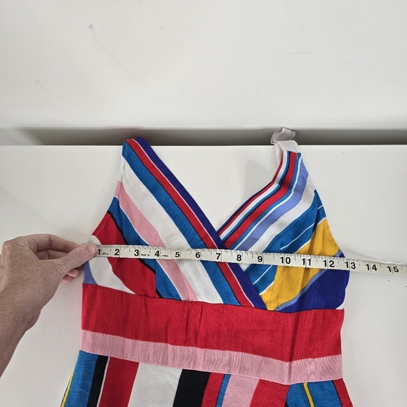 NWT Tracy Reese Anthropologie Arma Striped Slip Midi Sundress Size 0 70's Boho - Picture 9 of 14